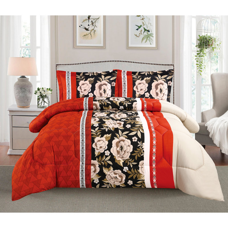 Merriwa Microfiber Floral Bedspread with Pillow Shams Included, 270 x 250cm Bedspread + 2 Shams
