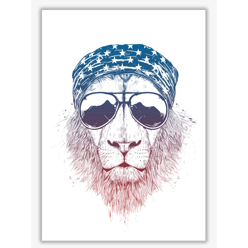 Wild Lion by Mercedes Lopes Charro - Print, No Frame, 59.4 cm H x 42 cm W x 1 cm D