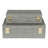 Lusan Rectangular Decorative Box Set - Gray Faux Shagreen-1693151752