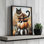 «Vintage Halloween Cat on Pumpkins» par Nicole DeCamp, reproduction d'art
