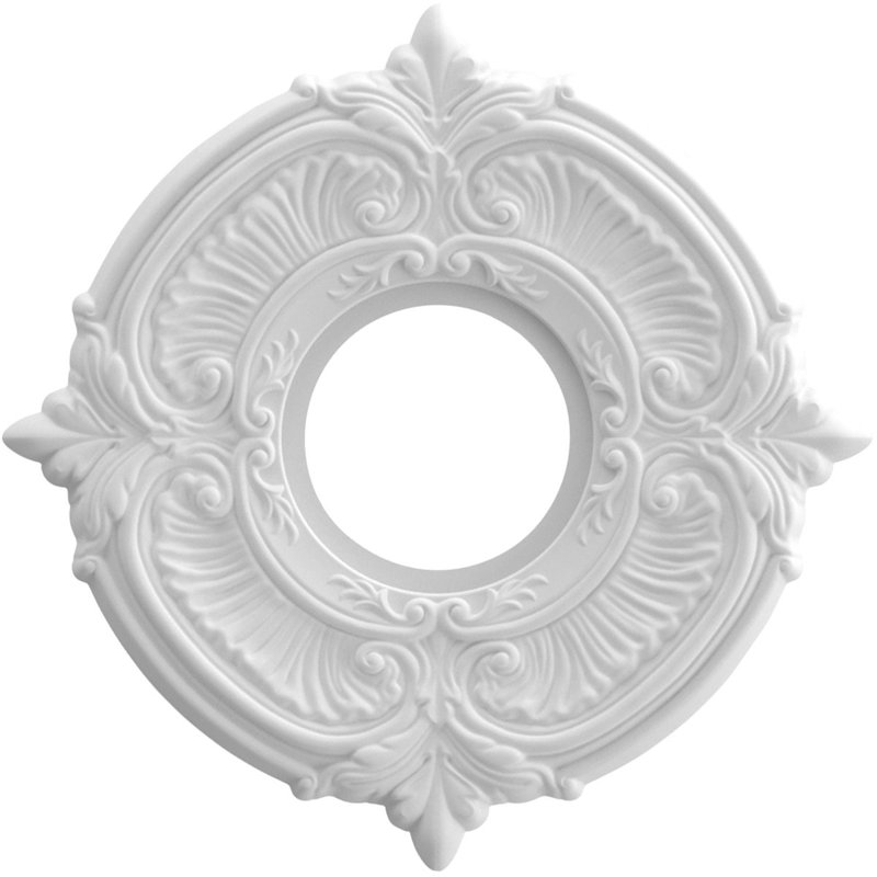 Attica Thermoformed PVC Ceiling Medallion, 10" H x 10" W x 0.75" D, White