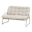 Chaise double en rotin PE de qualité supérieure avec structure en métal