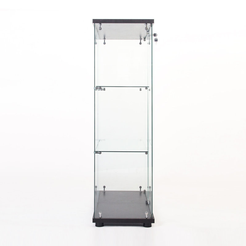 Armoire vitrée à une porte avec 3 tablettes, noir - Une solution de présentation élégante pour vos tablettes