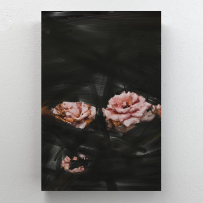 «Pink Rose in Bloom Gros Photo», reproduction d'art rectangulaire sur toile tendue 1 pièce