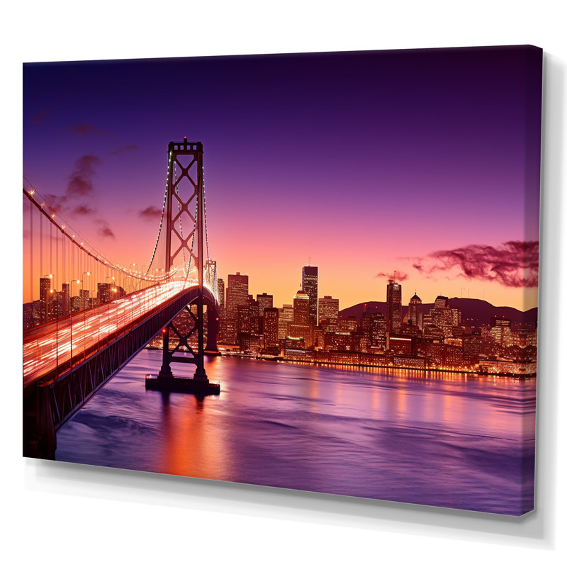 «San Francisco Skyline And Bay Bridge II», reproduction sur toile, H 34 po x l 44 po x P 1,5 po, Toile tendue