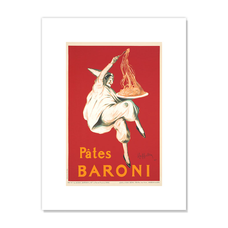 Affiches rétro Pates Baroni - impression, Blanc, Papier