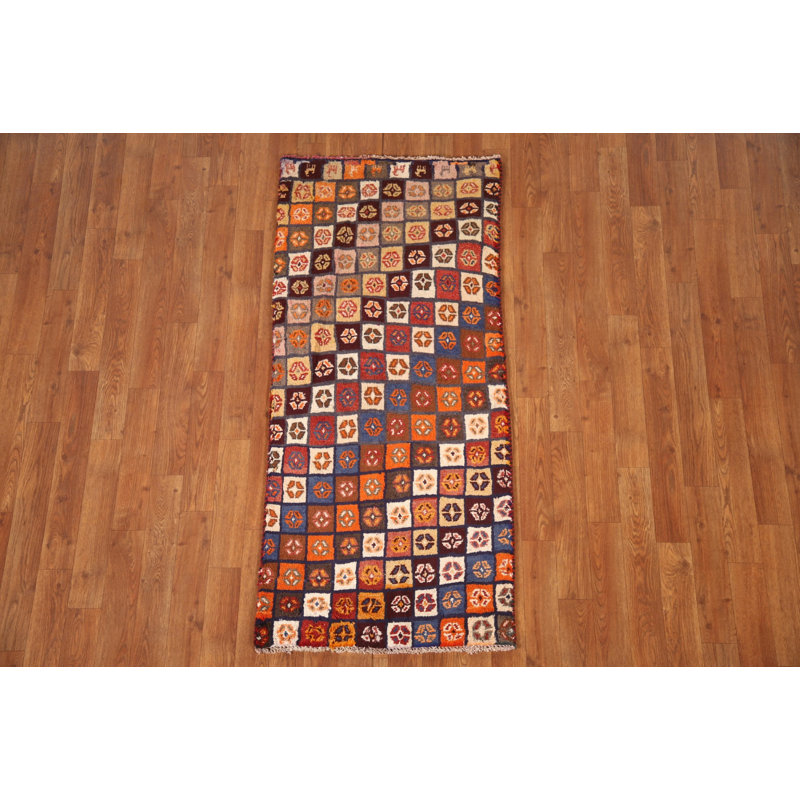 Tapis persan à carreaux Gabbeh 2 x 5