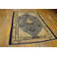 Antique Peking Chinese Medallion Black 1870s Rug