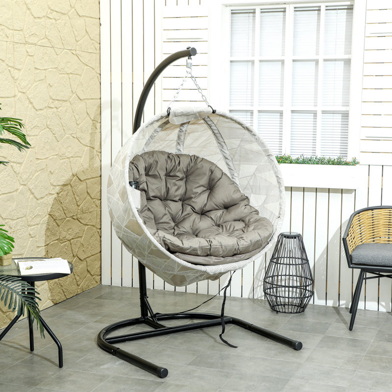 Egg Chair with Stand, Brown