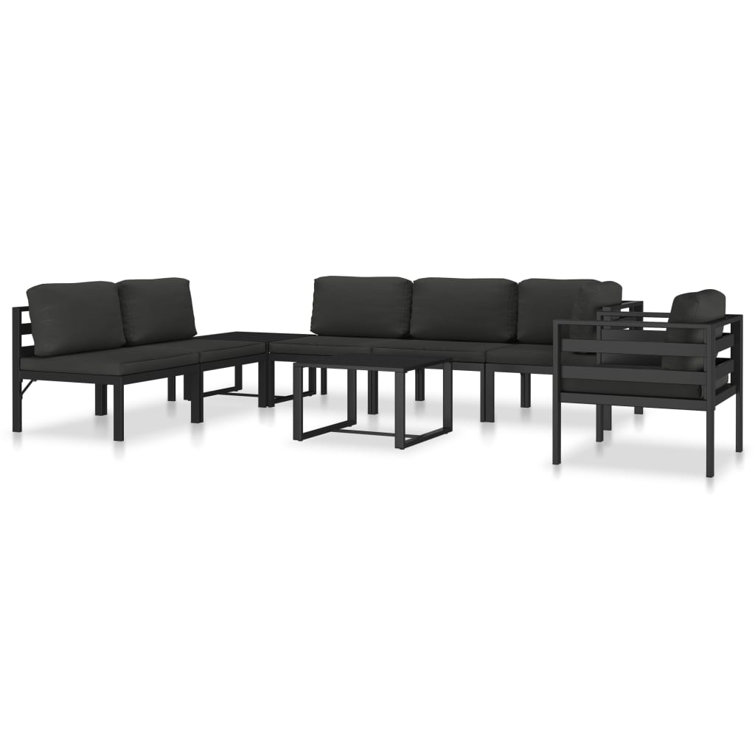 Sectional Middle Sofa with Cushions Aluminum Anthracite INCOMPLETE ( box 1 ) 