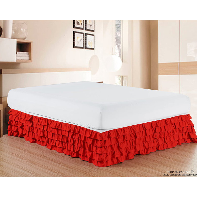 Jupe de lit Comfort, Très grand, Rouge