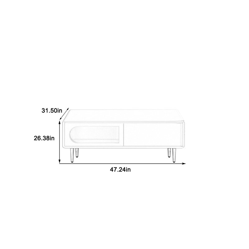 Cream solid wood coffee table Minimalism