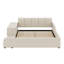Lit moderne, lit tapissier au sol avec bureau de chevet et tabouret-129230331