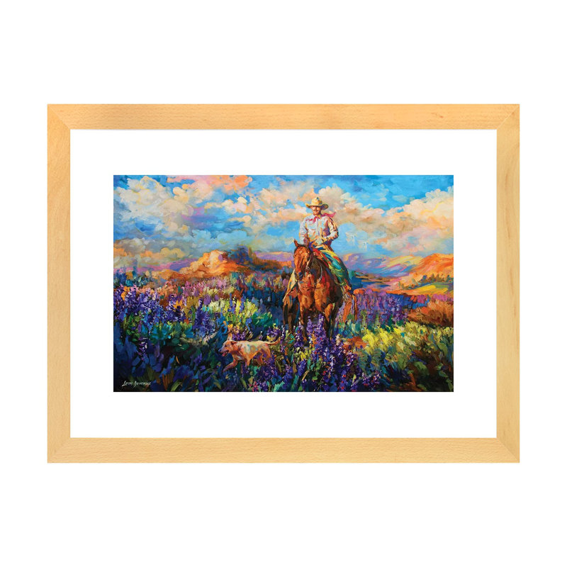 Reproduction d’art, "Free Spirit" par Leon Devenice, Toile avec cadre en bois beige, H 24 po x l 32 po x P 1 po, Blanc