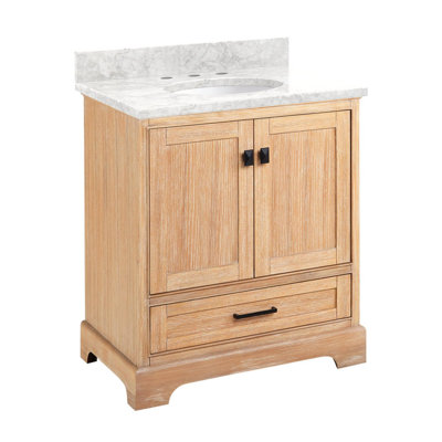 Quen 30" Freestanding Single Basin Vanity Set with Cabinet, Vanity Top, and Oval Undermount Sink