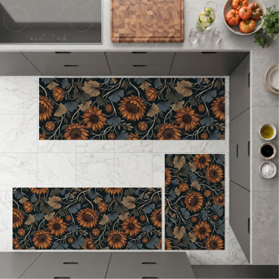 Tapis de cuisine tournesol antidérapant lavable