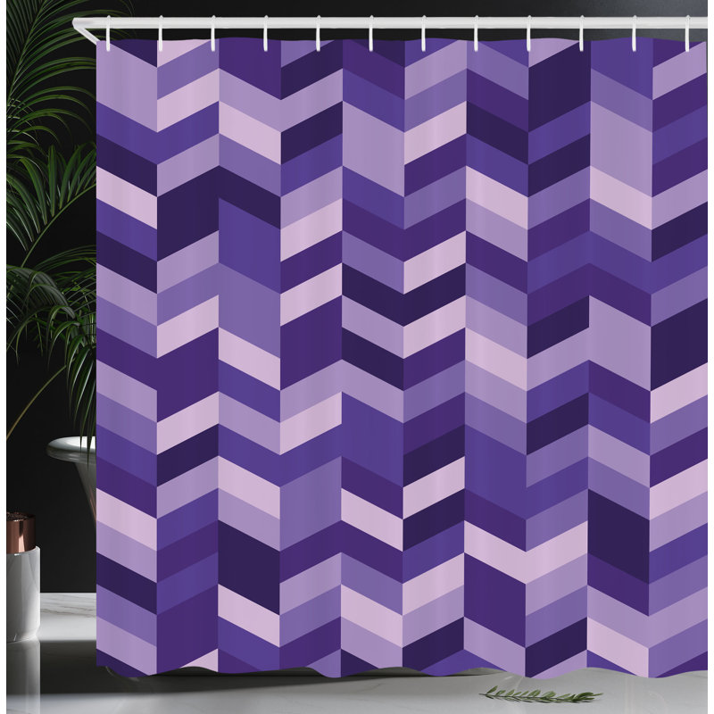 Ensemble de rideau de douche + crochets, H 70 po x l 69 po, Bleu violet