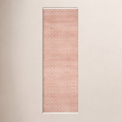 Evansdale Orange Hand-Woven Geometric Cotton Rug