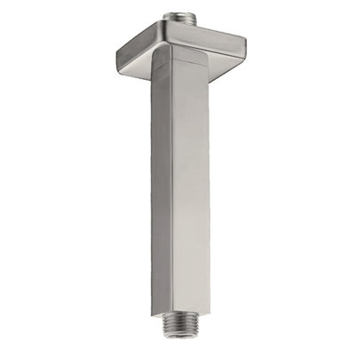 Bras de douche carré en métal 6 po, nickel brossé