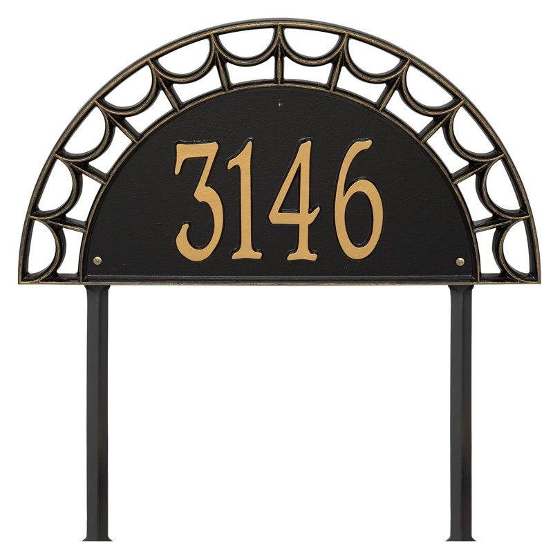 Signature Series 1-Line Lawn Address Sign, Gold, Black, Yes