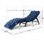 Chaise longue antique en velours bleu marine pour un confort riche et élégant