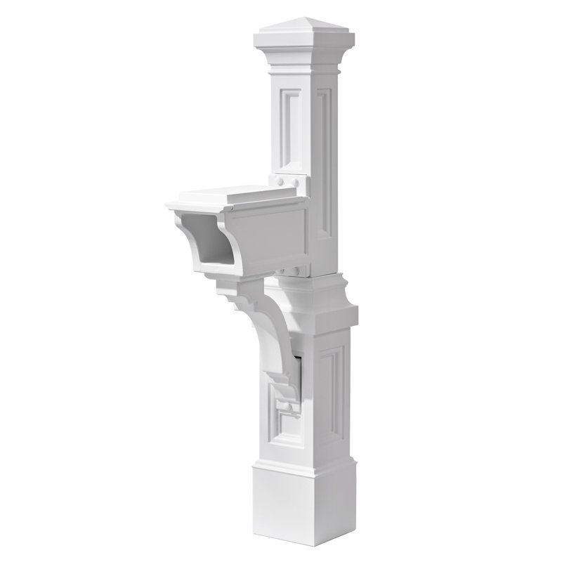Step2 Classic White Atherton Plastic No Dig Mail Post Cover, White