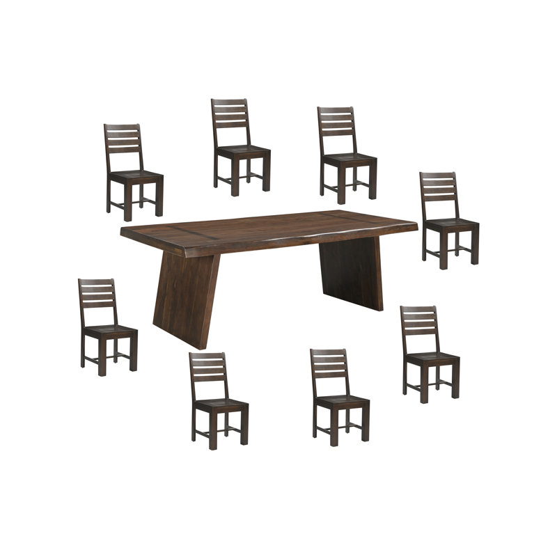 Ensemble de salle à manger Chaliyah, H 30 po x L 86 po x l 40 po, 9 pièces : table, 8 chaises