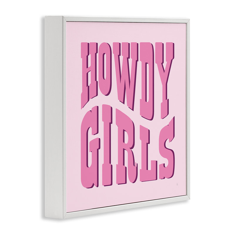 Howdy Girls on Pink, estampe numérique, design par Sarah Adams, H 12 po x l 12 po