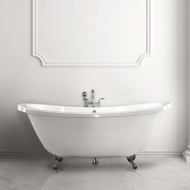 Baignoire de trempage à surface solide 72 po. X 38 po. Andrea, Blanc