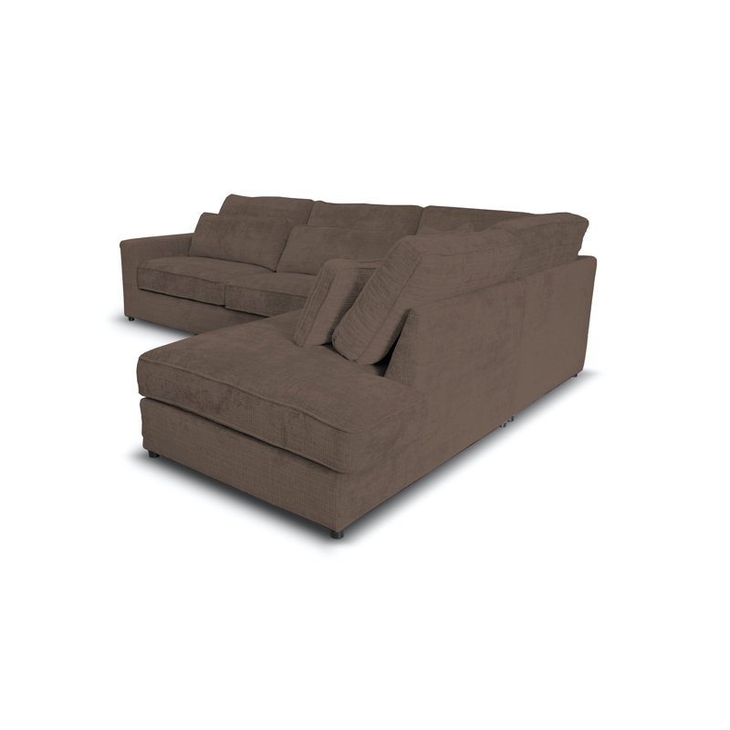 Arve 4 Seater Corner Sofa , Right Facing, Dark Brown