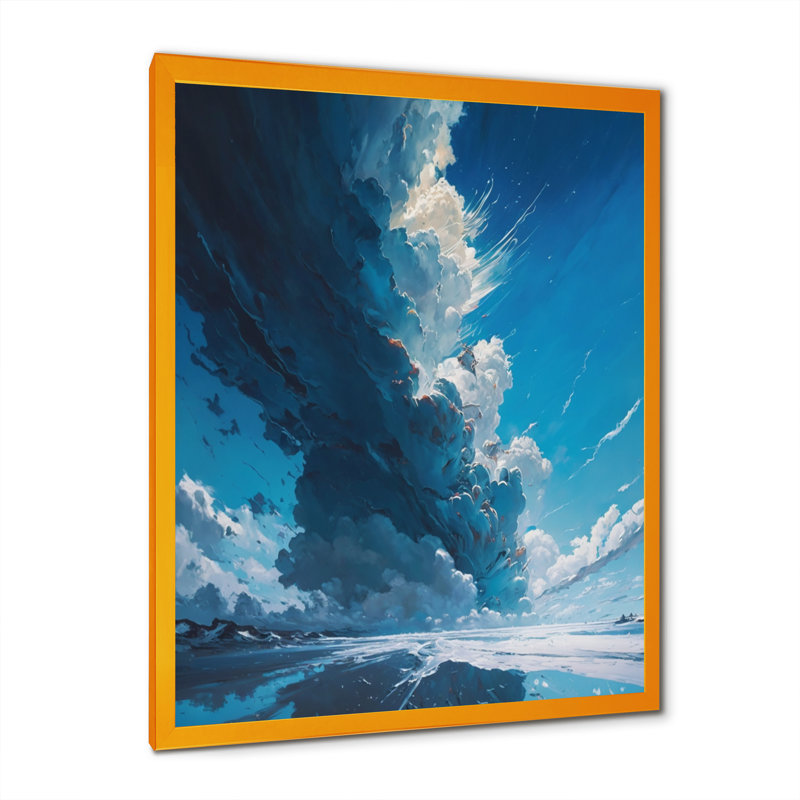 Nuage dans le ciel, reproduction d'art sur toile, H 20 po x l 12 po x P 1 po, Impression dorée sur toile encadrée