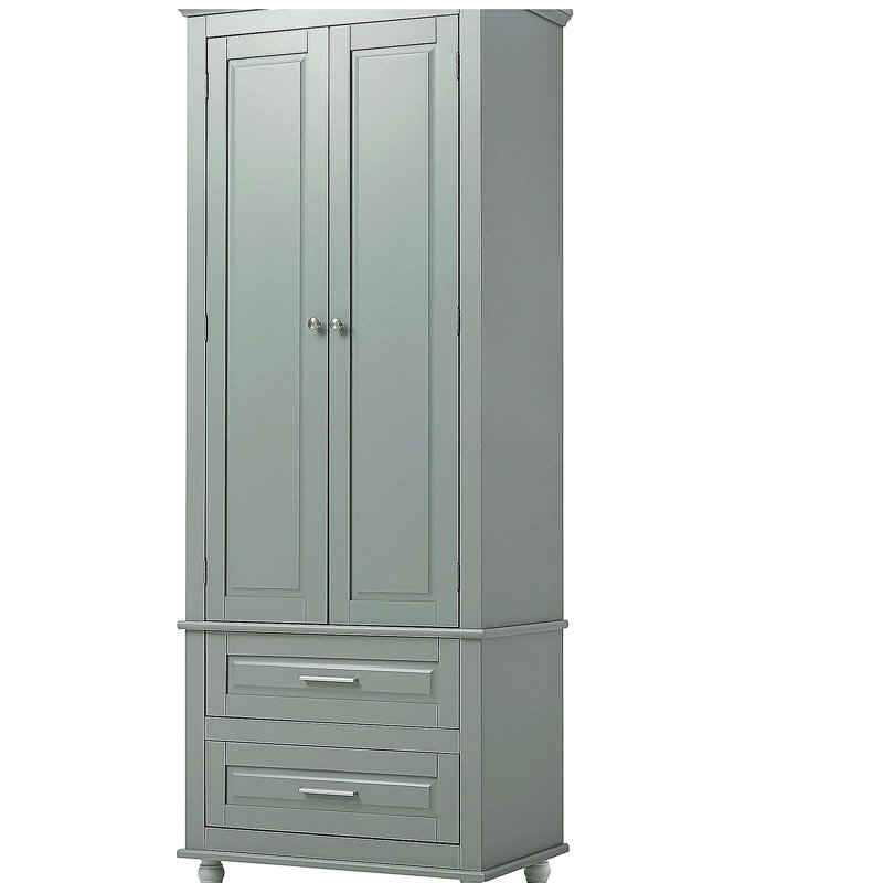 Bathroom Storage Cabinet with Two Drawers, Gray