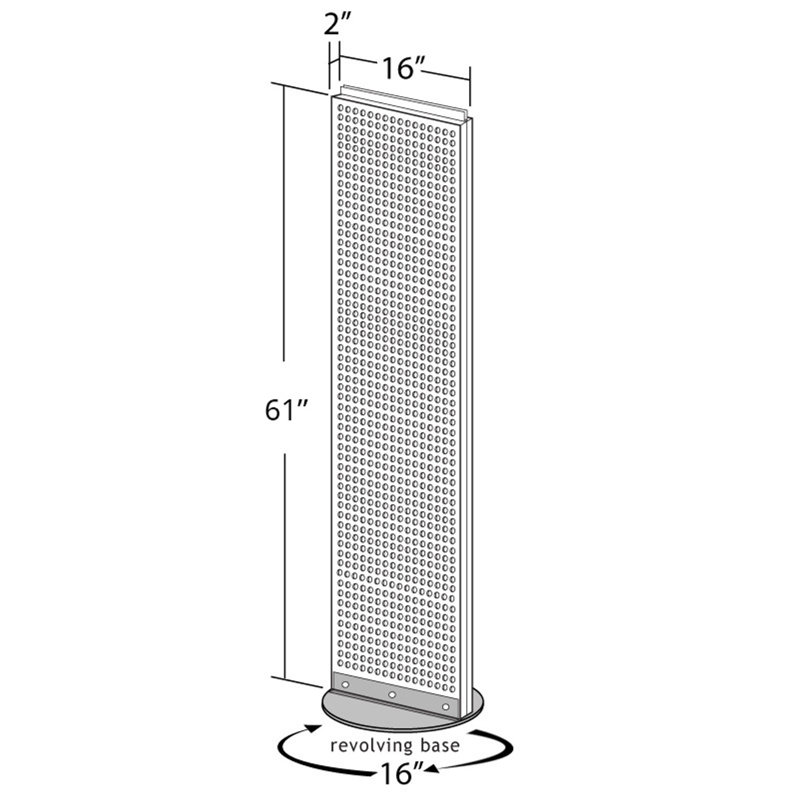 Orange Styrene Pegboard Display with Silver Revolving Base