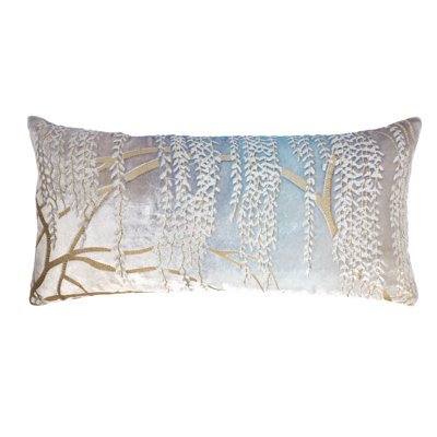 Willow Metallic Rectangular Velvet Pillow Cover & Insert