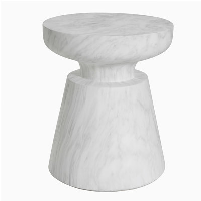 Table d'appoint d'extérieur en travertin Ponti, blanc