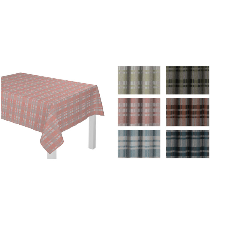 Devore Tablecloth, 130cm W x 160cm L, Dark green/Grey