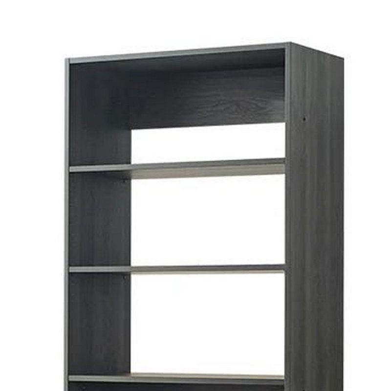 Système d'organisation modulaire Dee, 5 tablettes de rangement à niveaux, bois, Gris / noir