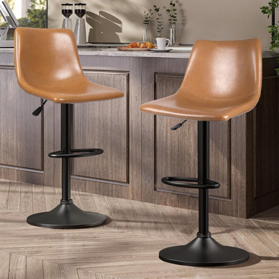 Halima Swivel Adjustable Height Counter Stool with Metal Frame