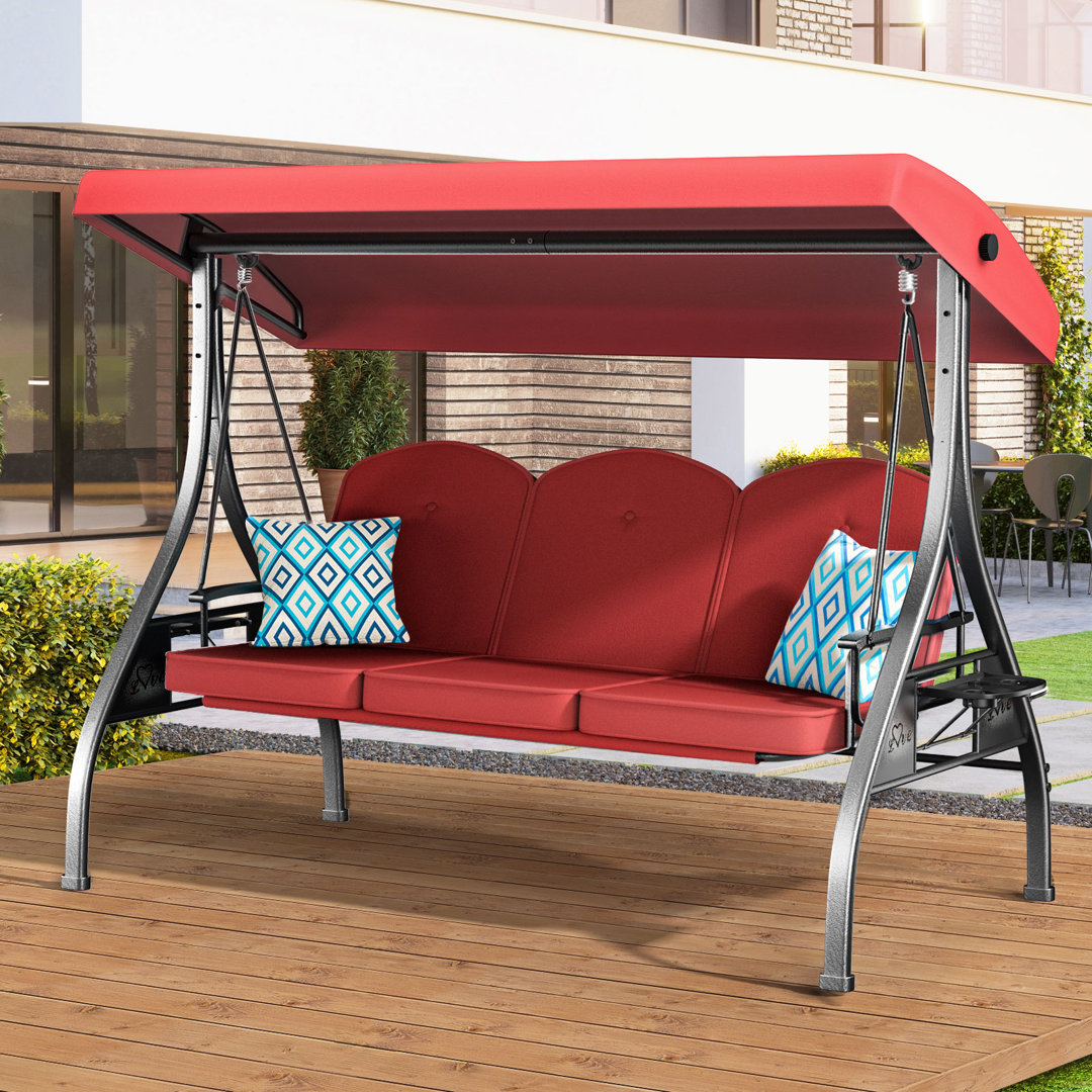 800lbs Outdoor Porch Patio Swing With Canopy Arlmont & Co. 