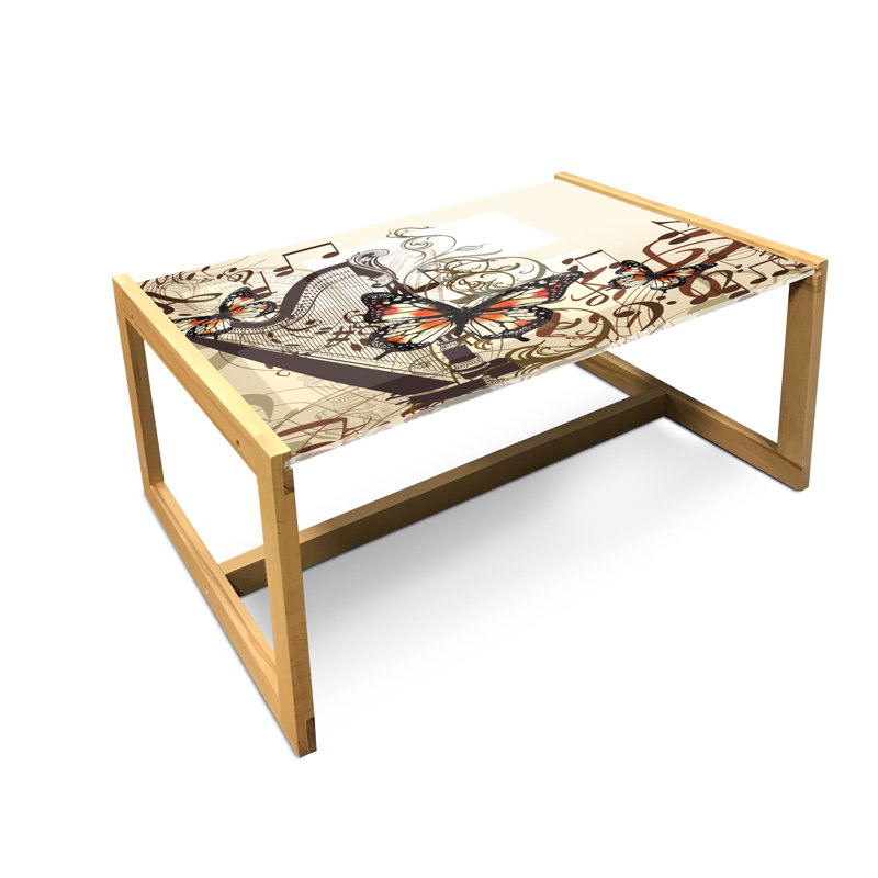 Table basse East Urban Home Butterflies, H 15,75 po x L 35,83 po x l 24,4 po