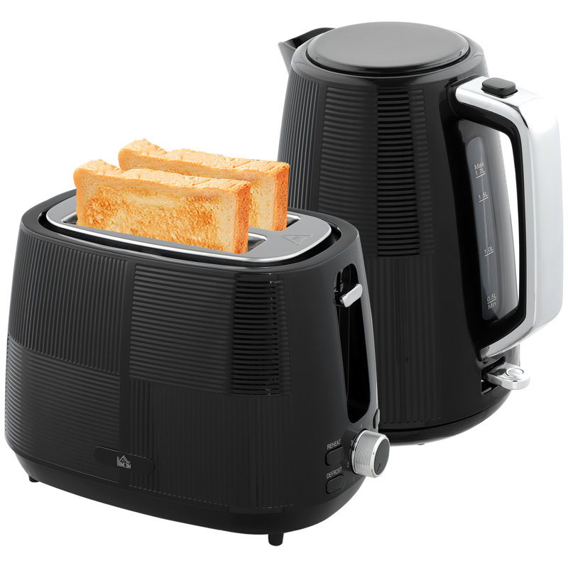 Kettle and Toaster Set, Black