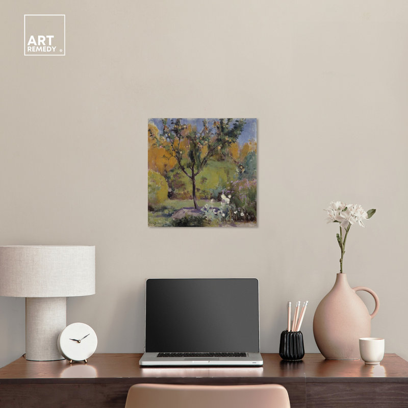 Apple Tree Vintage Coastal Landscape Canvas Wall Art, 16" x 16"