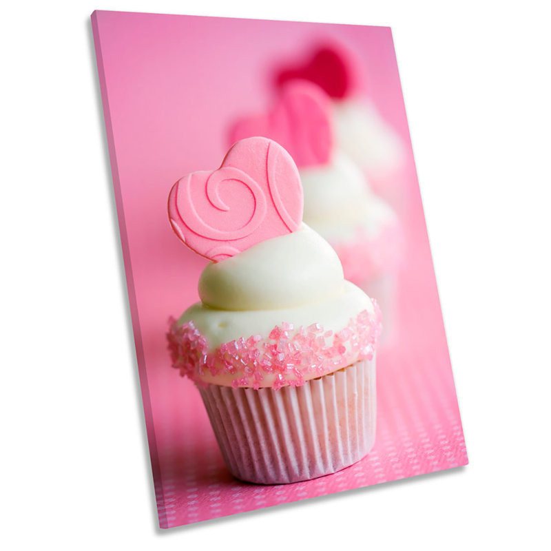 Cupcakes Pink Kitchen - Wrapped Canvas Print, 76.2cm H x 50.8cm W x 2cm D