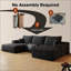 Canapé modulaire Cloud avec 1 repose-pieds, canapé rembourré minimaliste moderne, canapé confortable en forme de U pour le salon, canapé d'angle à assise profonde, aucun assemblage requis (tissu en velours côtelé moelleux)-130552091