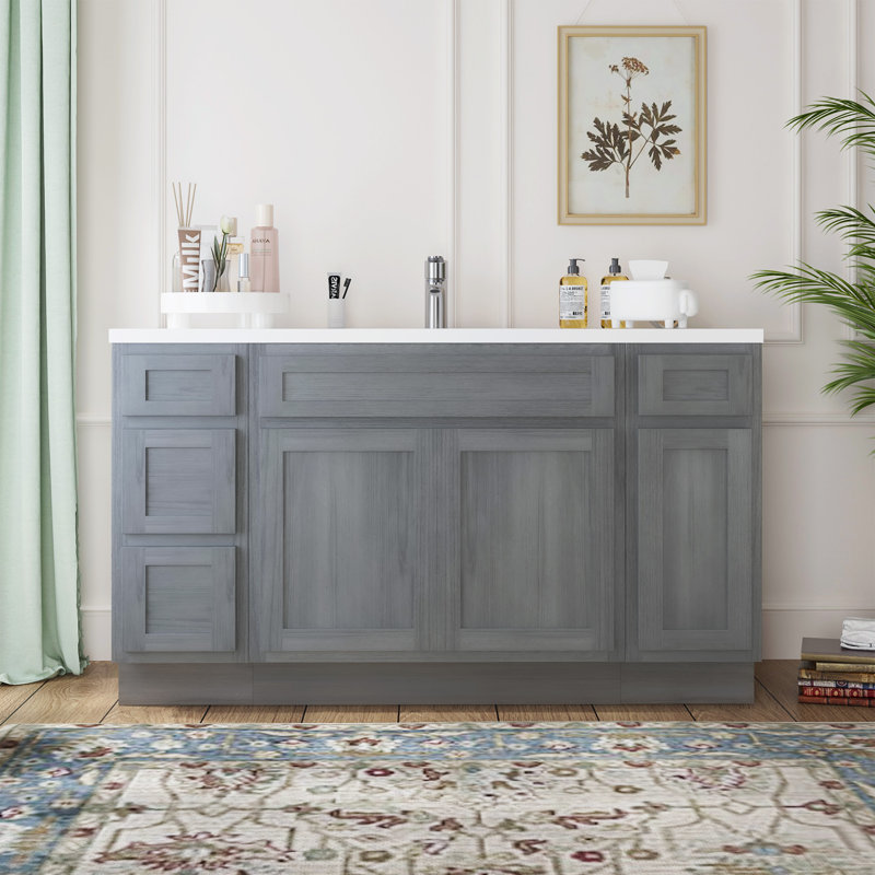 Base de meuble-lavabo simple 54 po seulement, Argent