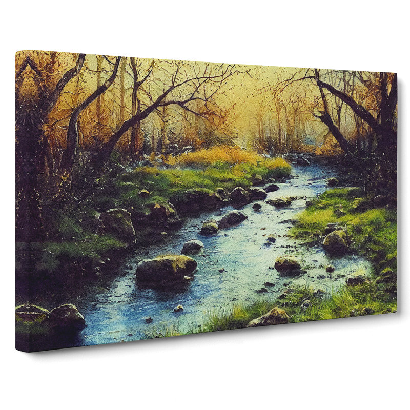Autumn Forest Stream Vol.5 - Wrapped Canvas, 40cm H x 60cm W x 3cm D