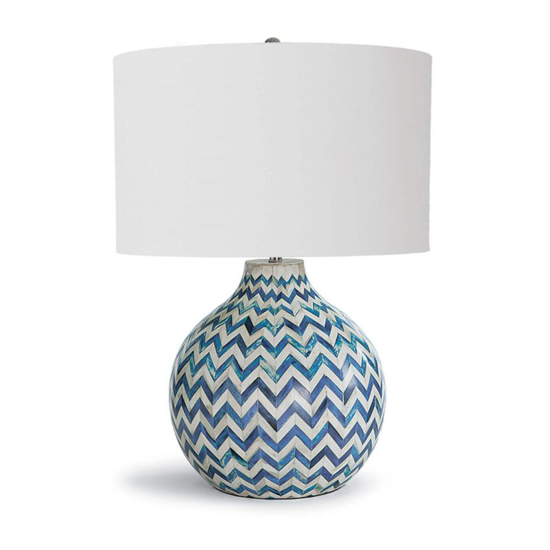 Lampe de table à chevrons, Indigo