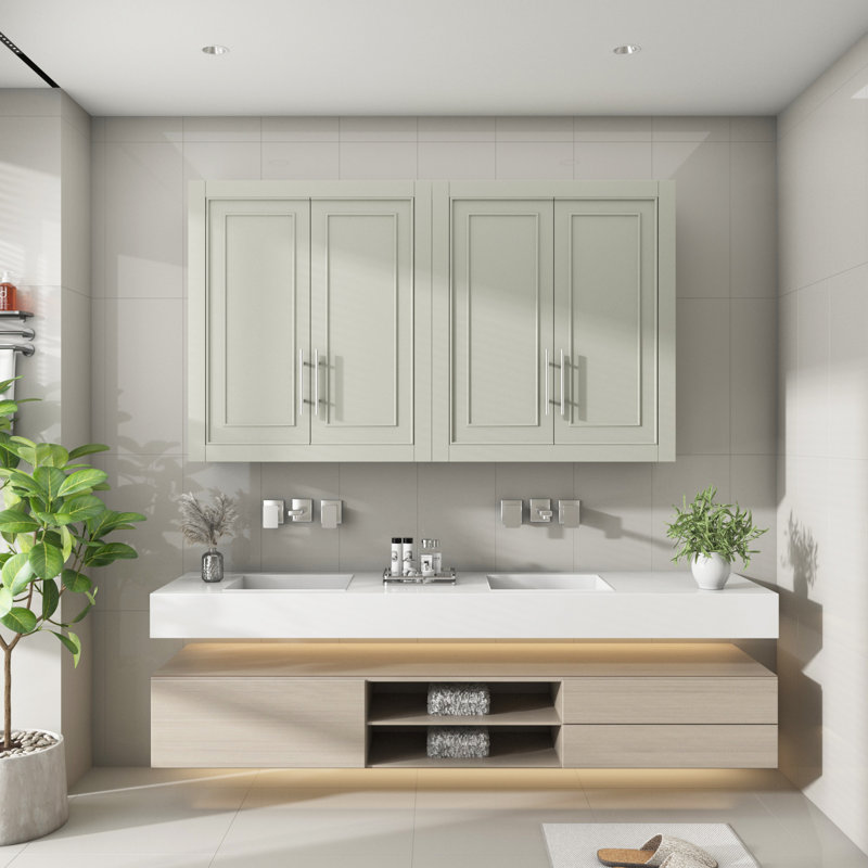 Coster 26" Bathroom Cabinet Storage Cabinet with Adjustable Shelf, Light Gray