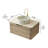 Zavelle Modern Floating Plywood Bathroom Vanity with Marble-Pattern Vessel Basin & Sintered Stone Countertop-116549808