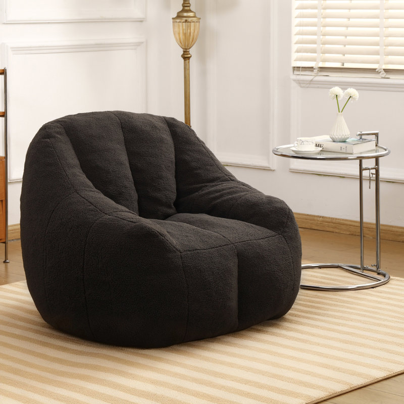 Fabric Bean Bag Chair, Dark Grey